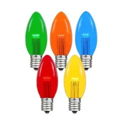 Assorted Smooth Glass C9 LED Bulbs - 25pk -Christmas Lights Series 0014870 assorted smooth glass c9 led bulbs 25pk