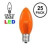 Amber (Orange) Smooth Glass C9 LED Bulbs - 25k