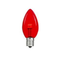 C7 - Red - Glass LED Replacement Bulbs - 25 Pack -Christmas Lights Series 0014893 c7 red glass led replacement bulbs 25 pack