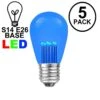 5 Pack Blue S14 LED Medium Base E26 Bulbs W/ 9 LEDs