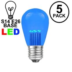 5 Pack Blue S14 LED Medium Base E26 Bulbs W/ 9 LEDs