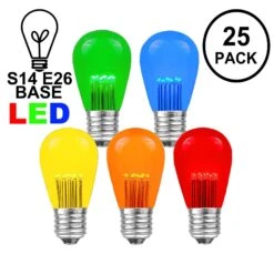 Multi S14 LED Medium Base E26 Bulbs W/ 9 LEDs - 25pk
