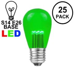 Green S14 LED Medium Base E26 Bulbs W/ 9 LEDs - 25pk