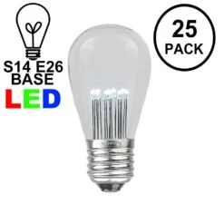 Pure White S14 LED Medium Base E26 Bulbs W/ 9 LEDs - 25pk