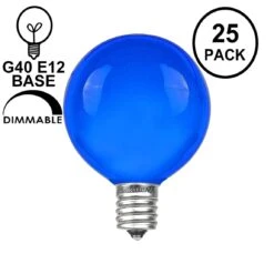 Blue Satin G40 Globe Replacement Bulbs 25 Pack