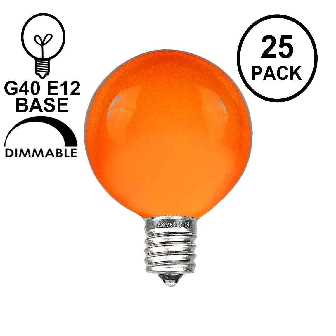 Orange Satin G40 Globe Replacement Bulbs 25 Pack 1 Orange Satin G40 Globe Replacement Bulbs 25 Pack