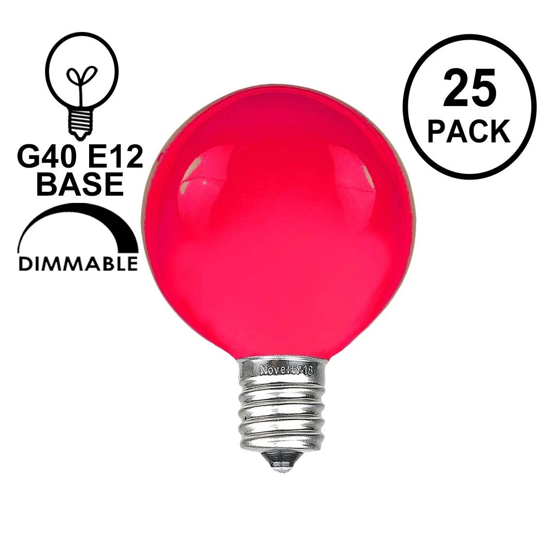 Pink Satin G40 Globe Replacement Bulbs 25 Pack 1 Pink Satin G40 Globe Replacement Bulbs 25 Pack