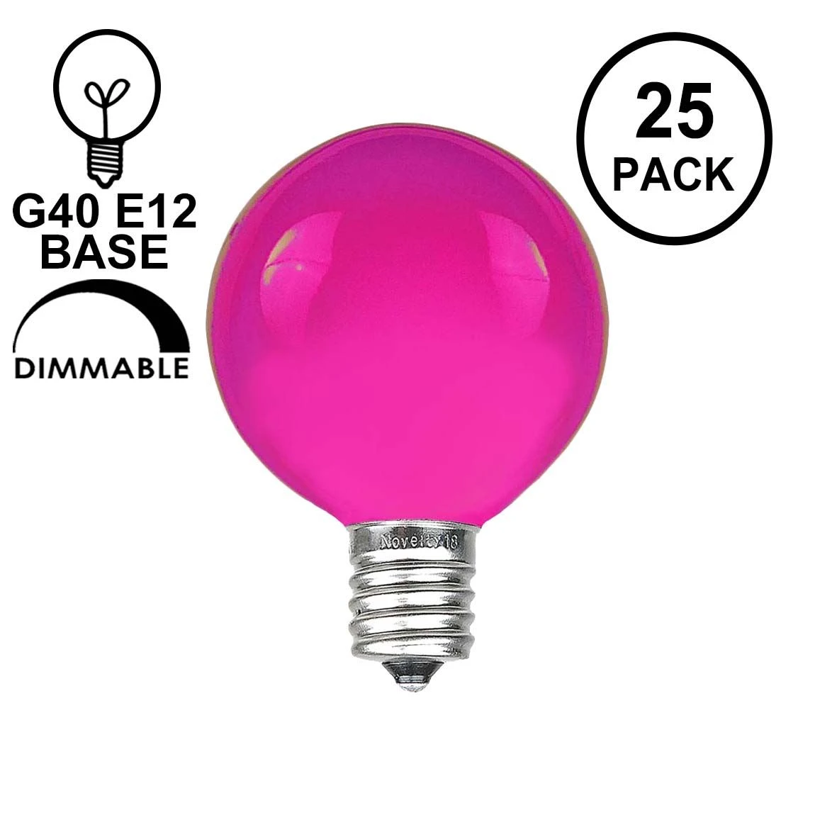 Purple Satin G40 Globe Replacement Bulbs 25 Pack 1 Purple Satin G40 Globe Replacement Bulbs 25 Pack