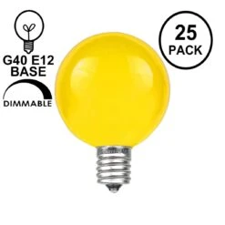 Yellow Satin G40 Globe Replacement Bulbs 25 Pack