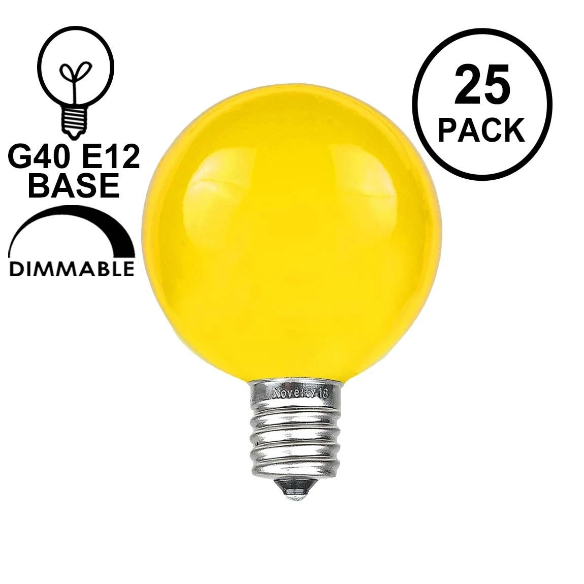 Yellow Satin G40 Globe Replacement Bulbs 25 Pack 1 Yellow Satin G40 Globe Replacement Bulbs 25 Pack