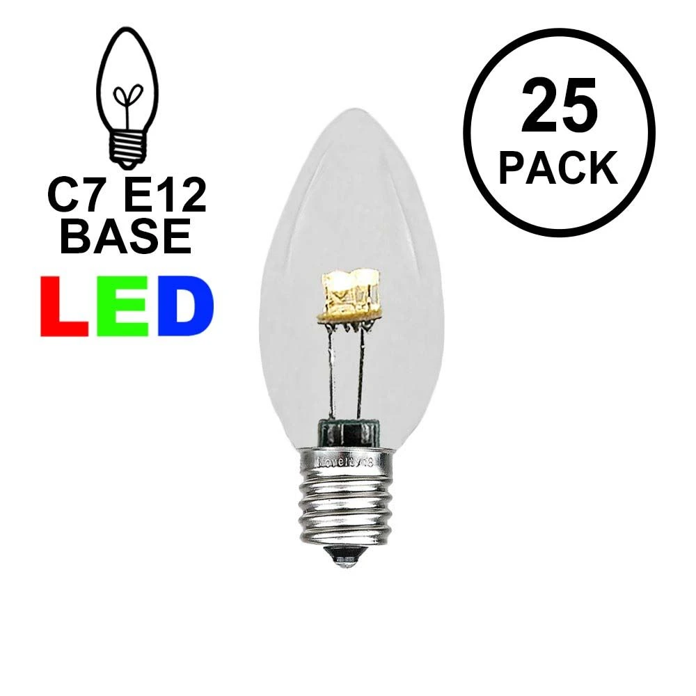 C7 - Warm White - Glass LED Replacement Bulbs - 25 Pack 1 C7 - Warm White - Glass LED Replacement Bulbs - 25 Pack