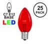 C7 - Red - Glass LED Replacement Bulbs - 25 Pack