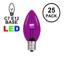 C7 - Purple - Glass LED Replacement Bulbs - 25 Pack