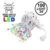 Commercial Grade Wide Angle 100 LED Multi 34' Long White Wire