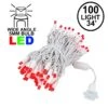 Commercial Grade Wide Angle 100 LED Red 34' Long White Wire