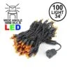 Commercial Grade Wide Angle 100 LED Orange 34' Long Black Wire