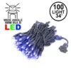 Commercial Grade Wide Angle 100 LED Purple 34' Long Black Wire