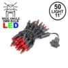 50 LED Red LED Christmas Lights 11' Long On Black Wire