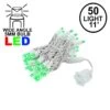 50 LED Green LED Christmas Lights 11' Long On White Wire