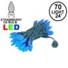 Blue 70 LED C6 Strawberry Mini Lights Commercial Grade On Green Wire