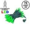 Green 70 LED C6 Strawberry Mini Lights Commercial Grade On Green Wire