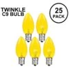 Yellow Twinkle C9 Bulbs 7 Watt Replacement Lamps 25 Pack