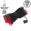 Red Christmas Mini Lights 100 Light 50 Feet Long On Black Wire