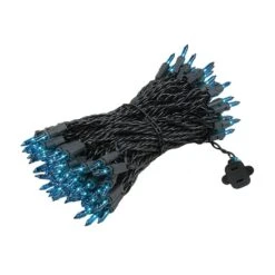 Teal Christmas Mini Lights 100 Light 50 Feet Long On Black Wire -Christmas Lights Series 0015536 teal christmas mini lights 100 light 50 feet long on black wire