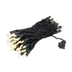 Frosted Christmas Mini Lights 100 Light 50 Feet Long On Black Wire -Christmas Lights Series 0015543 frosted christmas mini lights 100 light 50 feet long on black wire