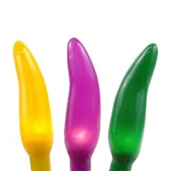 Purple/Green/Yellow Chili Pepper Cluster Ristras 50 Light -Christmas Lights Series 0015846 purplegreenyellow chili pepper cluster ristras 50 light