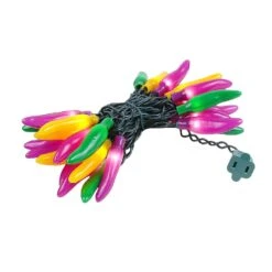 Purple/Green/Yellow Chili Pepper String Lights 35 Count