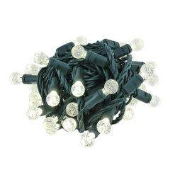 Coaxial G12 50 LED Warm White 4" Spacing Green Wire -Christmas Lights Series 0016258 coaxial g12 50 led warm white 4 spacing green wire