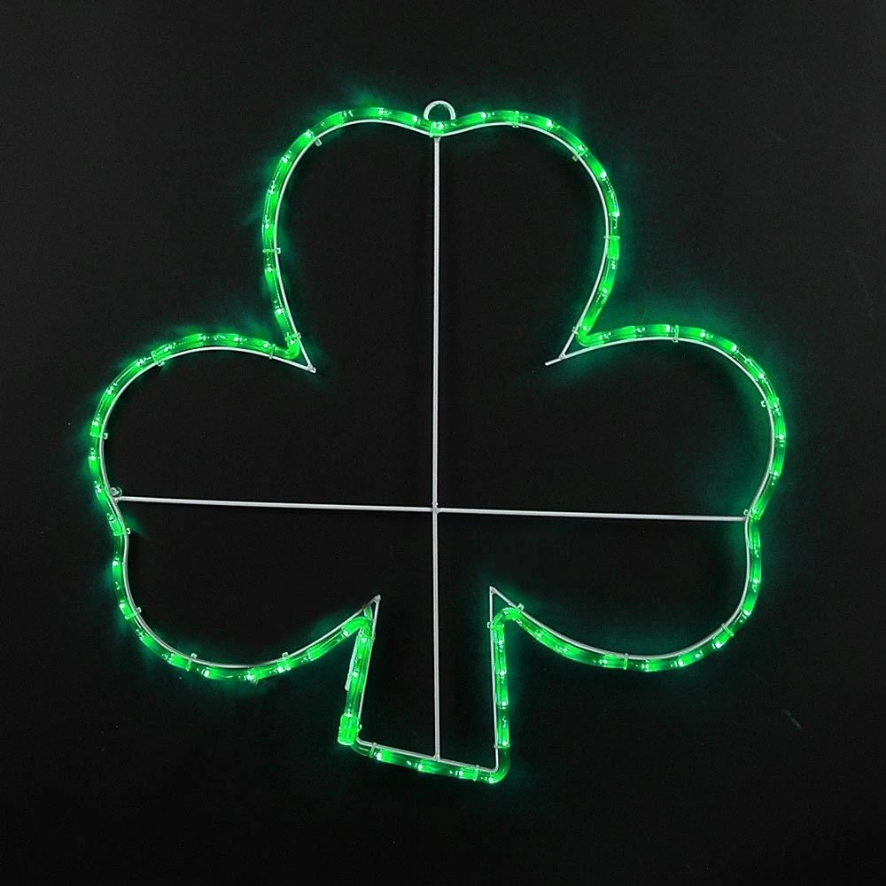 24" Shamrock LED St. Patrick's Day Motif 2 24" Shamrock LED St. Patrick's Day Motif - Image 2