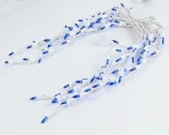 Blue 100 Light Icicle Lights White Wire Medium Drops 9 Blue 100 Light Icicle Lights White Wire Medium Drops -Christmas Lights Series 0016433 blue 100 light icicle lights white wire medium drops