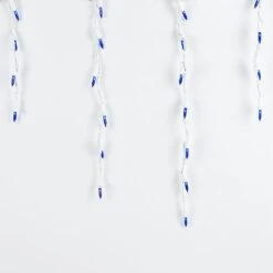 Blue 100 Light Icicle Lights White Wire Medium Drops 10 Blue 100 Light Icicle Lights White Wire Medium Drops -Christmas Lights Series 0016434 blue 100 light icicle lights white wire medium drops
