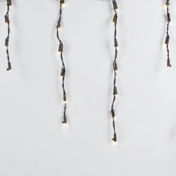 Clear 100 Light Icicle Lights Brown Wire Medium Drops -Christmas Lights Series 0016462 clear 100 light icicle lights brown wire medium drops