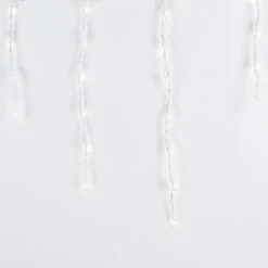 Clear 100 Light Icicle Lights White Wire Long Drops 10 Clear 100 Light Icicle Lights White Wire Long Drops -Christmas Lights Series 0016483 clear 100 light icicle lights white wire long drops