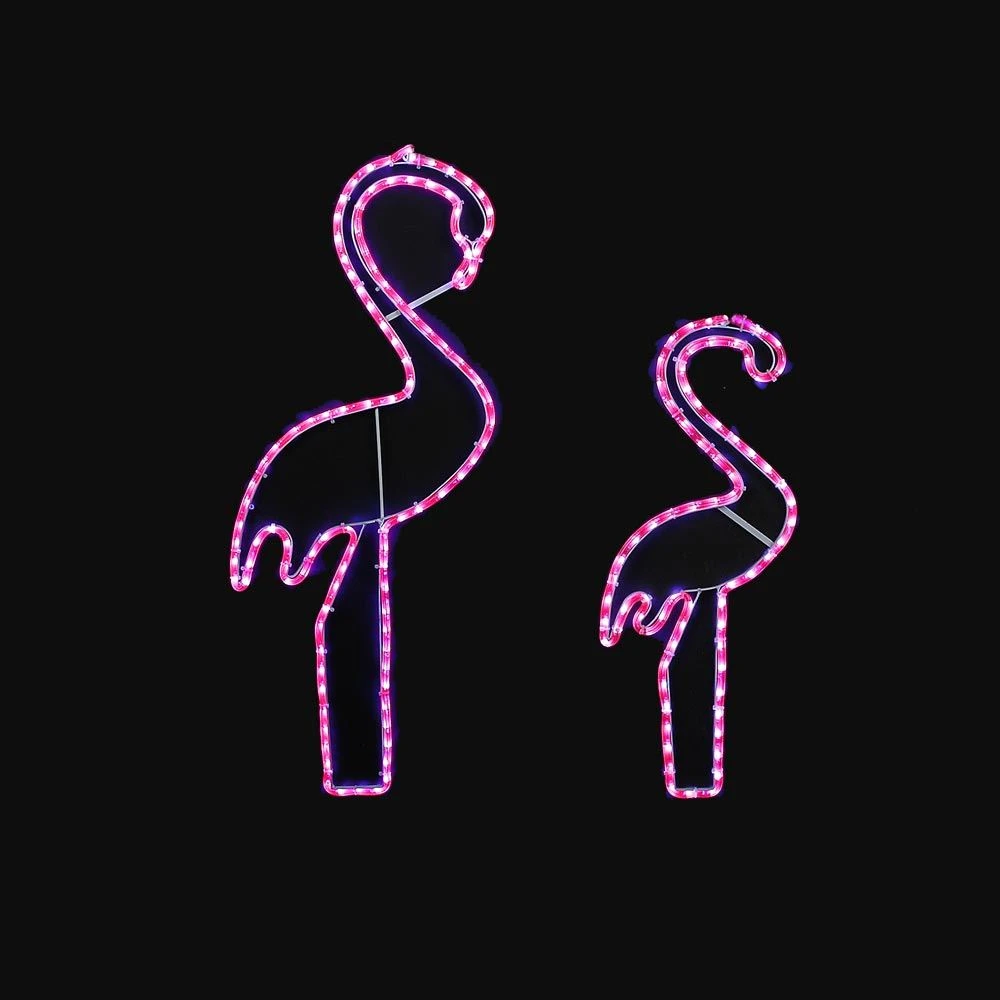 24" Pink Flamingo LED Rope Light Motif 3 24" Pink Flamingo LED Rope Light Motif - Image 3