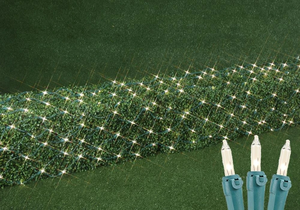 2' X 10' Super Bright Clear Net Lights - Green Wire 2 2' X 10' Super Bright Clear Net Lights - Green Wire - Image 2