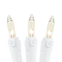 Clear 100 Light Icicle Lights White Wire Medium Drops -Christmas Lights Series 0016637 clear 100 light icicle lights white wire medium drops