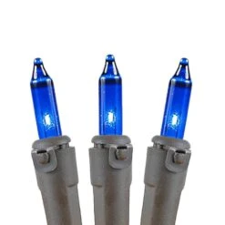 Blue Christmas Mini Lights 100 Light 50 Feet Long On Brown Wire -Christmas Lights Series 0016691 blue christmas mini lights 100 light 50 feet long on brown wire