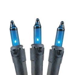 Teal Christmas Mini Lights 100 Light 50 Feet Long On Black Wire -Christmas Lights Series 0016720 teal christmas mini lights 100 light 50 feet long on black wire