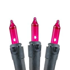 Pink Christmas Mini Lights 100 Light 50 Feet Long On Black Wire -Christmas Lights Series 0016724 pink christmas mini lights 100 light 50 feet long on black wire
