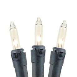 Clear Christmas Mini Lights 100 Light 50 Feet Long On Black Wire -Christmas Lights Series 0016727 clear christmas mini lights 100 light 50 feet long on black wire