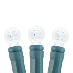 Coaxial G12 50 LED Pure White 4" Spacing Green Wire -Christmas Lights Series 0016755 coaxial g12 50 led pure white 4 spacing green wire