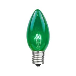 100 C9 Christmas Light Set - Green Bulbs - White Wire -Christmas Lights Series 0017027 100 c9 christmas light set green bulbs white wire