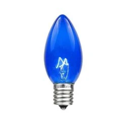 100 C9 Christmas Light Set - Blue Bulbs - White Wire -Christmas Lights Series 0017029 100 c9 christmas light set blue bulbs white wire