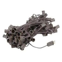 100 C9 Ceramic Christmas Light Set - Assorted - Brown Wire -Christmas Lights Series 0017140 100 c9 ceramic christmas light set assorted brown wire