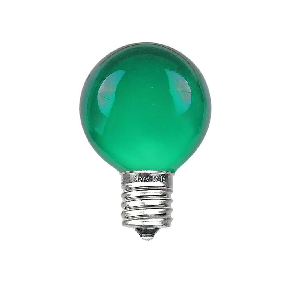100 G30 Globe String Light Set With Green Satin Bulbs On Black Wire 3 100 G30 Globe String Light Set With Green Satin Bulbs On Black Wire - Image 3
