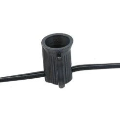 100 G30 Globe String Light Set With Red Satin Bulbs On Black Wire -Christmas Lights Series 0018879 100 g30 globe string light set with red satin bulbs on black wire